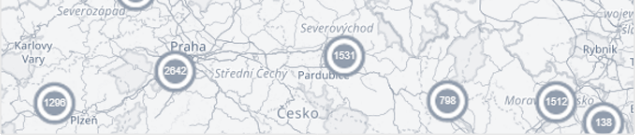 Náhled mapy akcí a projektů
