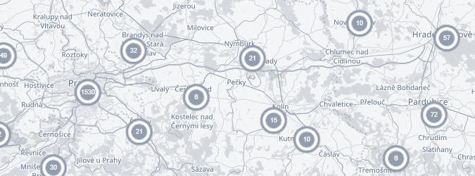 Náhled mapy akcí a projektů